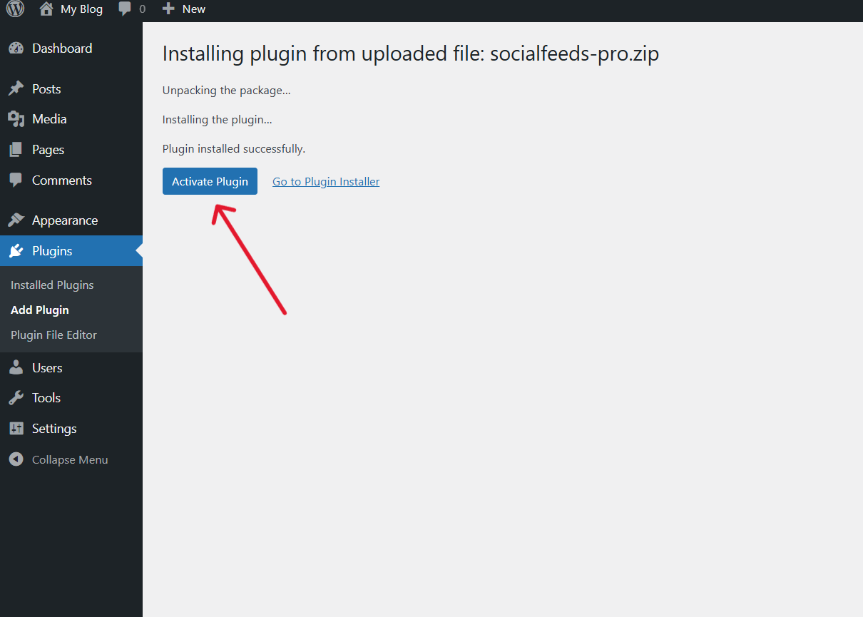 Activate-socialfeeds-pro